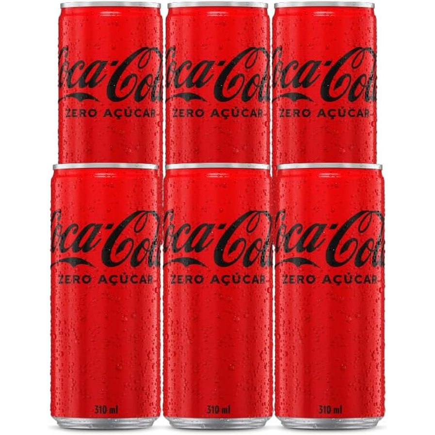 Pack 6 Coca Cola Sem Açúcar Lata 310ml