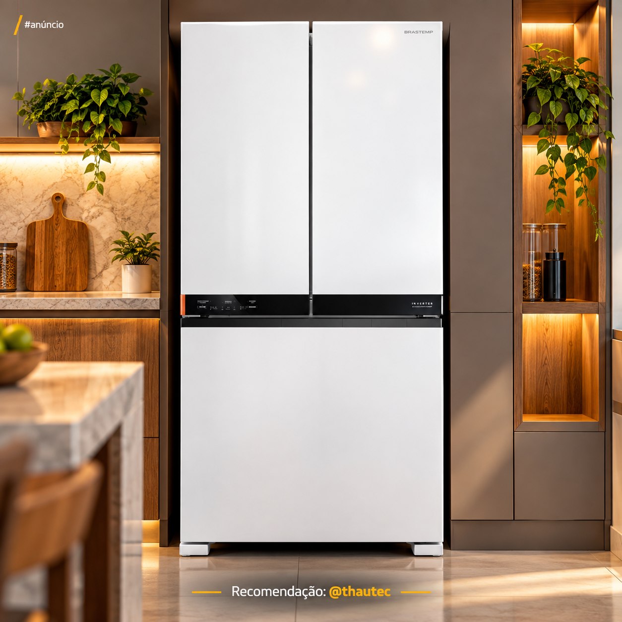 Geladeira Inteligente B= Smart 3 Portas French Door Frost Free 630L Branca Brastemp (BRO88AB)