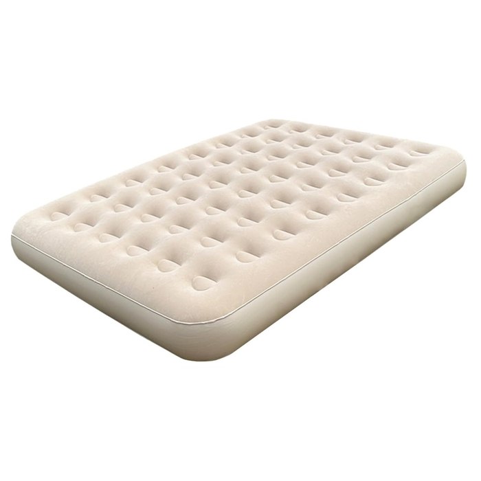Colchão Inflável Casal 186x150x22cm - Estrutura Honeycomb Reforçada (Bege)