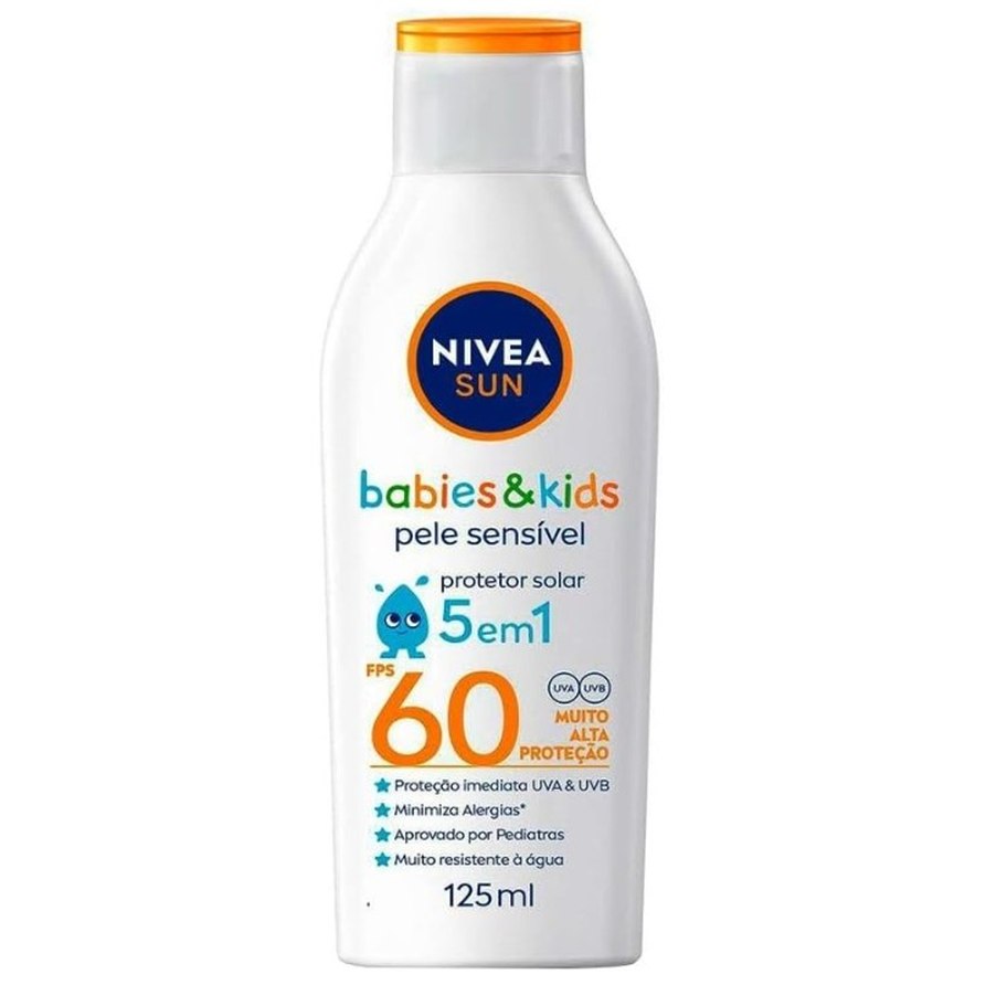 NIVEA SUN Protetor Solar Kids & Babies Pele Sensível FPS 60 125ml