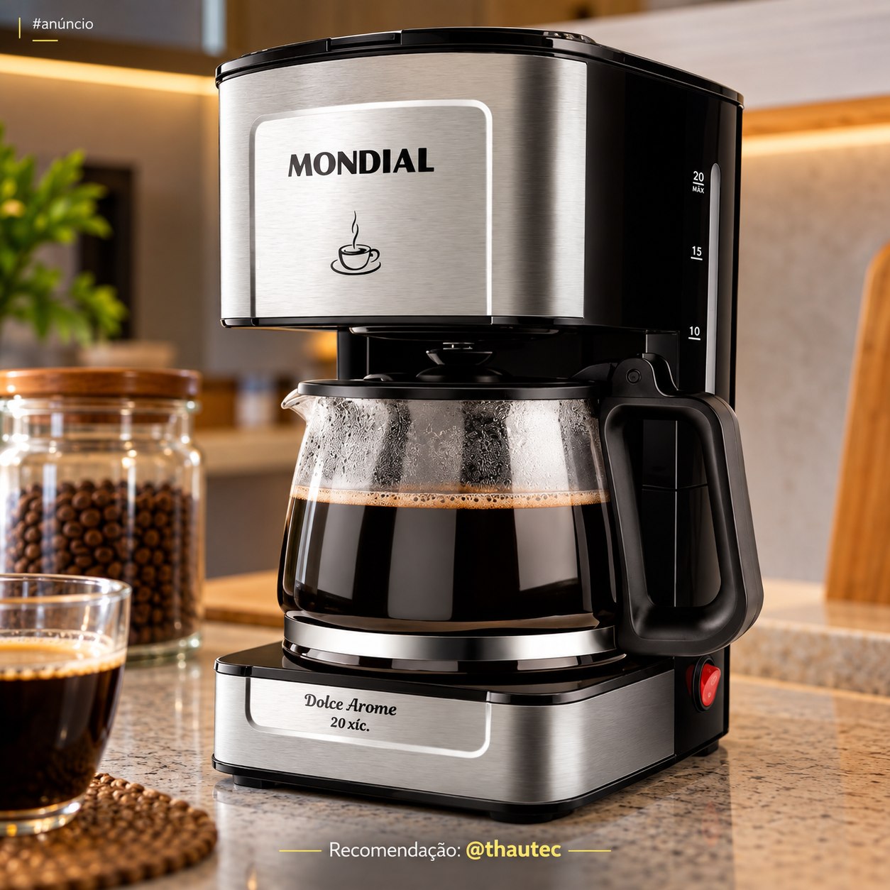 Cafeteira Elétrica Mondial Dolce Arome com Jarra de Vidro 50W