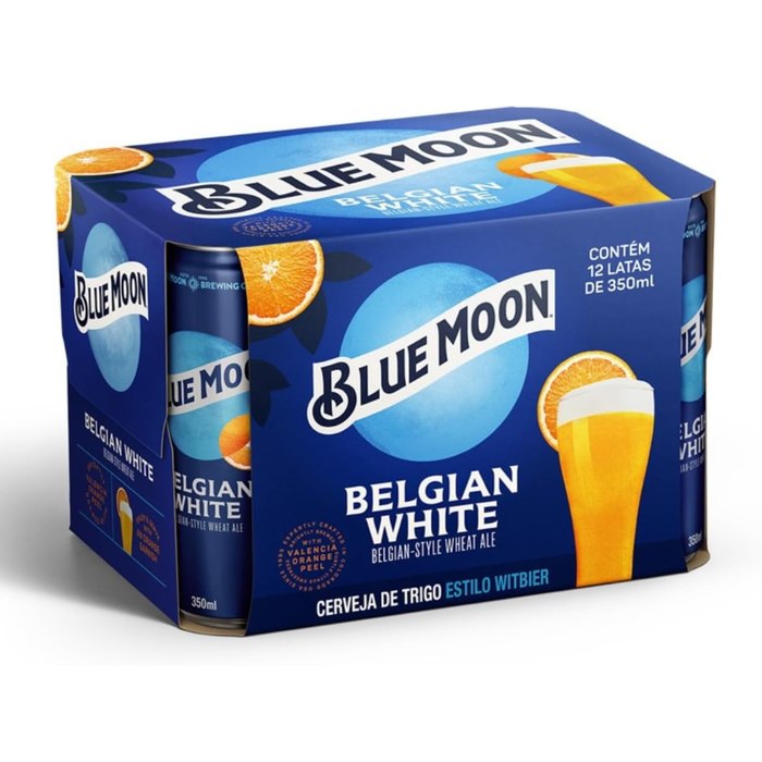 Blue Moon Cerveja Belgian White Ale Lata 350ML 12 Unidades