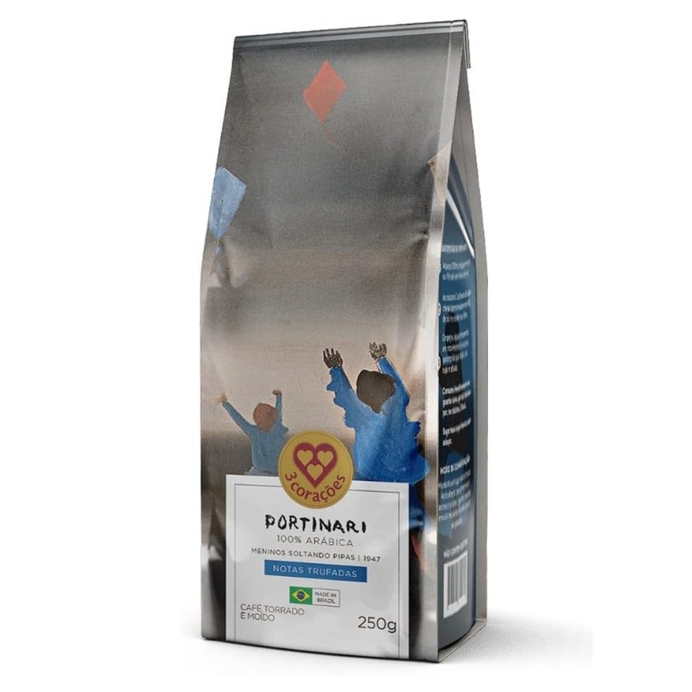 3 Corações Café Torrado e Moído Gourmet Portinari, Notas Trufadas, 250G
