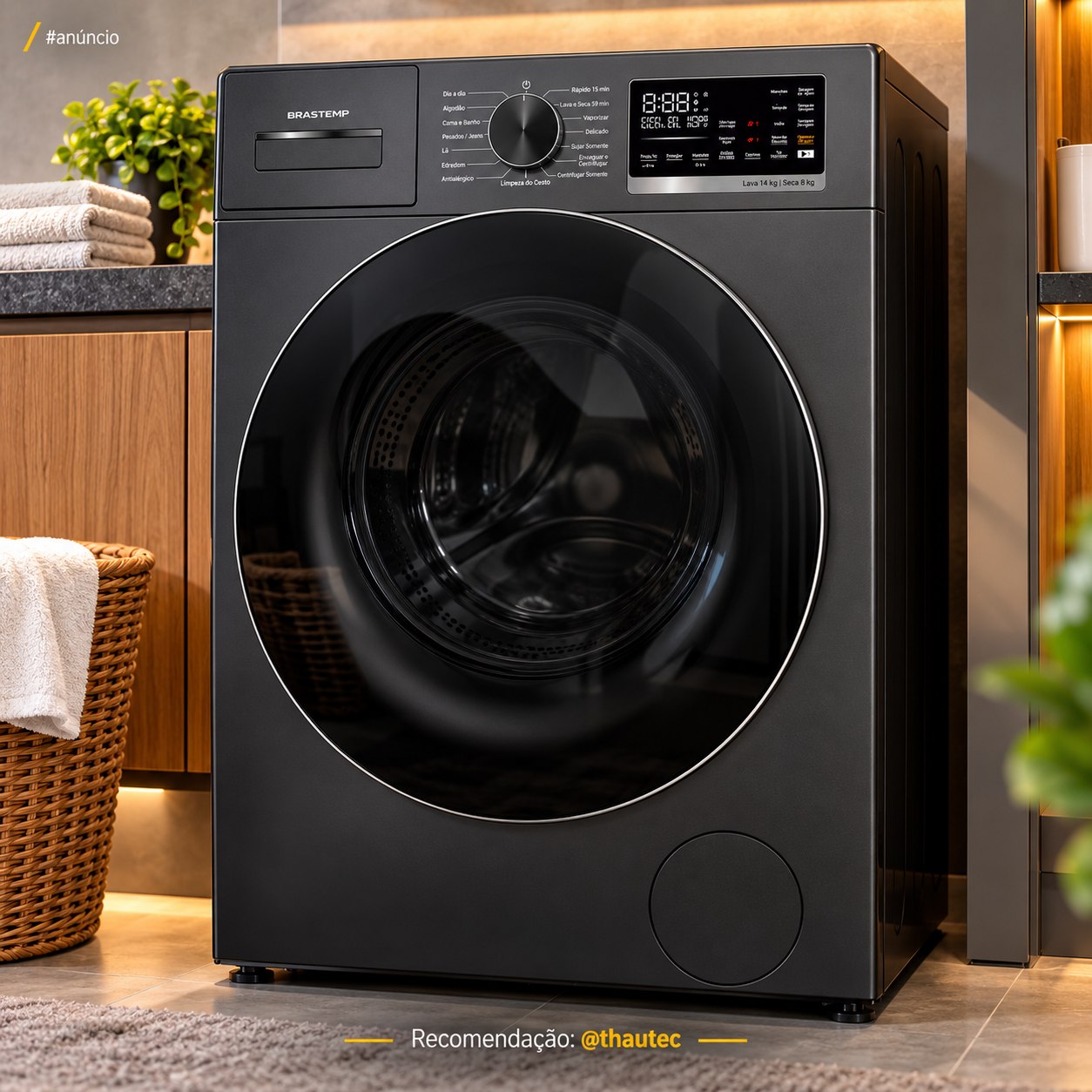 Lava e Seca Brastemp 14kg Lavagem e Secagem Inteligentes (BNO14AS)