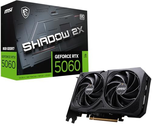 Placa de Video MSI RTX 5060 Shadow 2X OC, 8GB, GDDR7