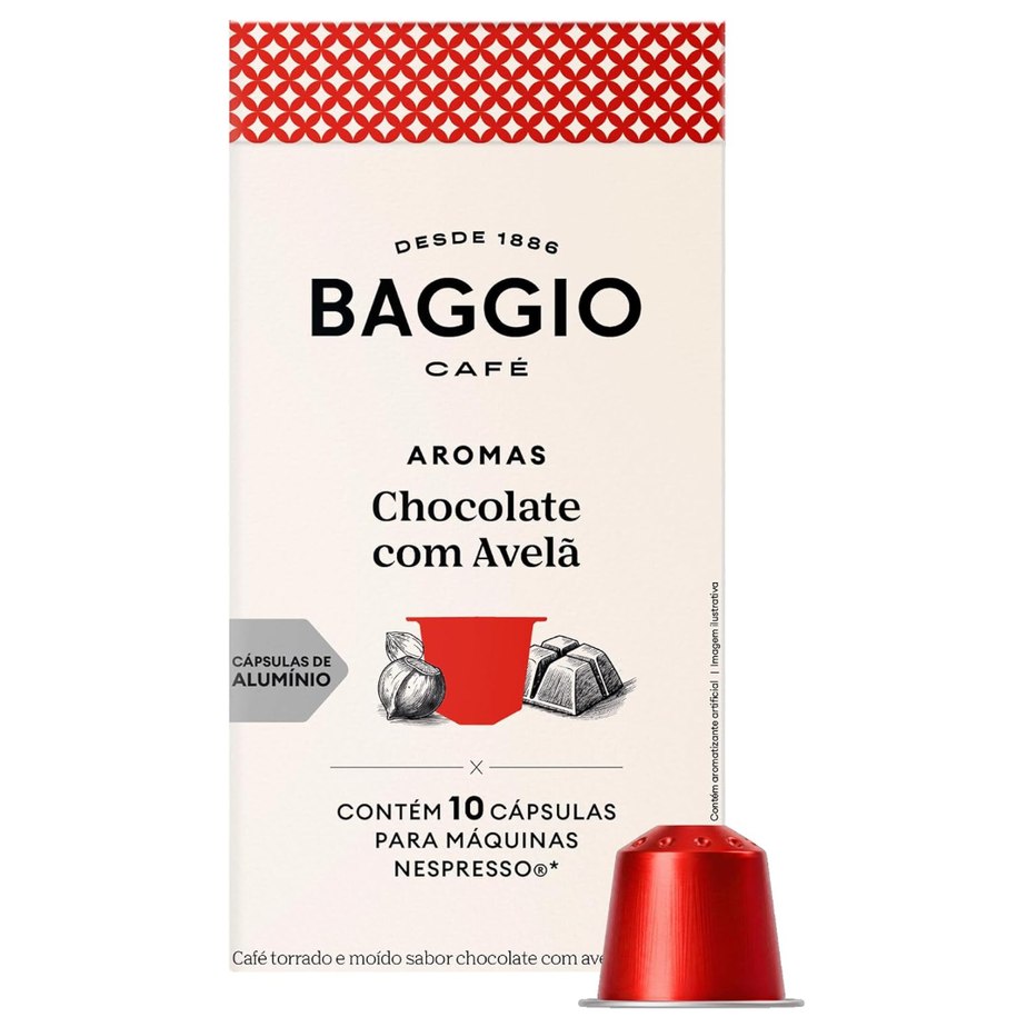 Baggio Café Cápsulas De Café Aroma Chocolate Com Avelã 10 Cápsulas