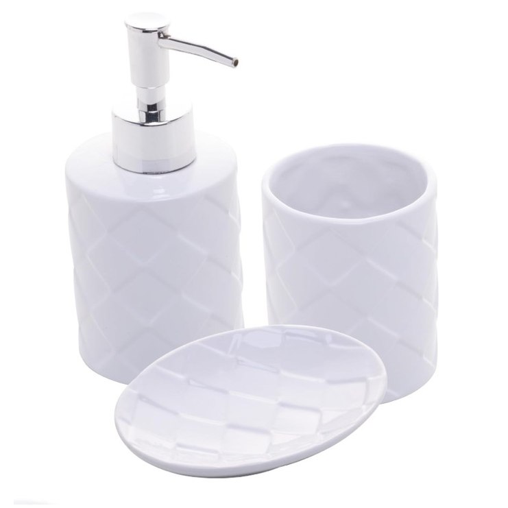 LYOR - Conjunto 3 Peças para Banheiro de Cerâmica Toulon Branco
