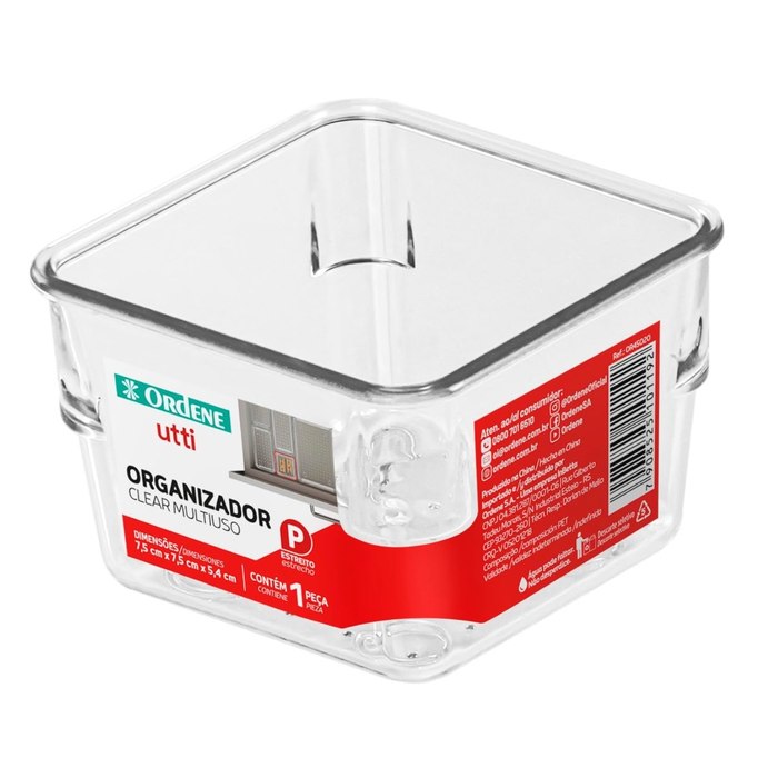Organizador Multiuso Clear Tamanho Pequeno de 7,5cm