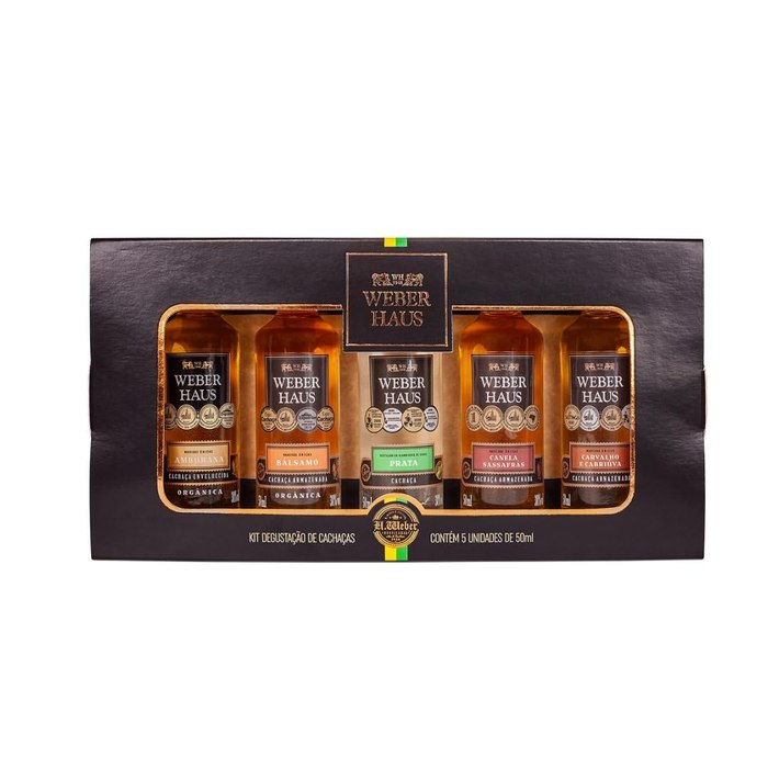 Estojo com 5 Unidades de Cachaça Weber Haus 50ml