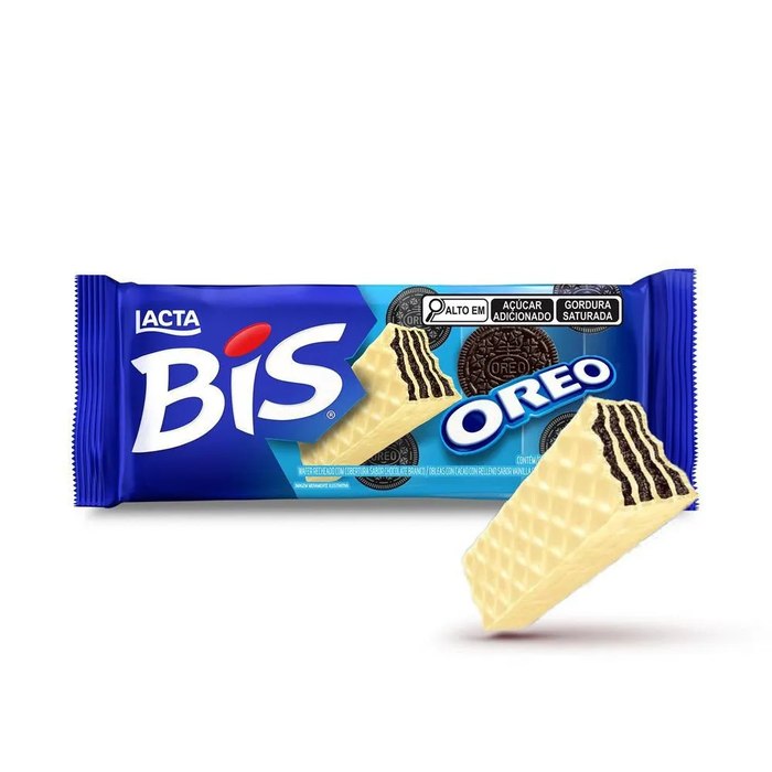 Wafer Oreo Cobertura Chocolate Branco Lacta Bis Pacote 100,8G