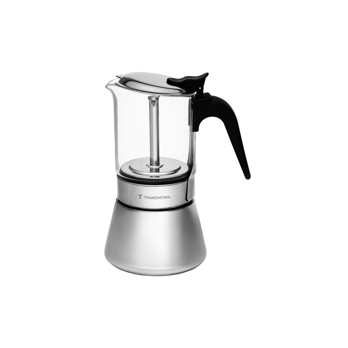 Cafeteira Italiana Tramontina em Aço Inox e Vidro Borossilicato para Espresso 300 ml
