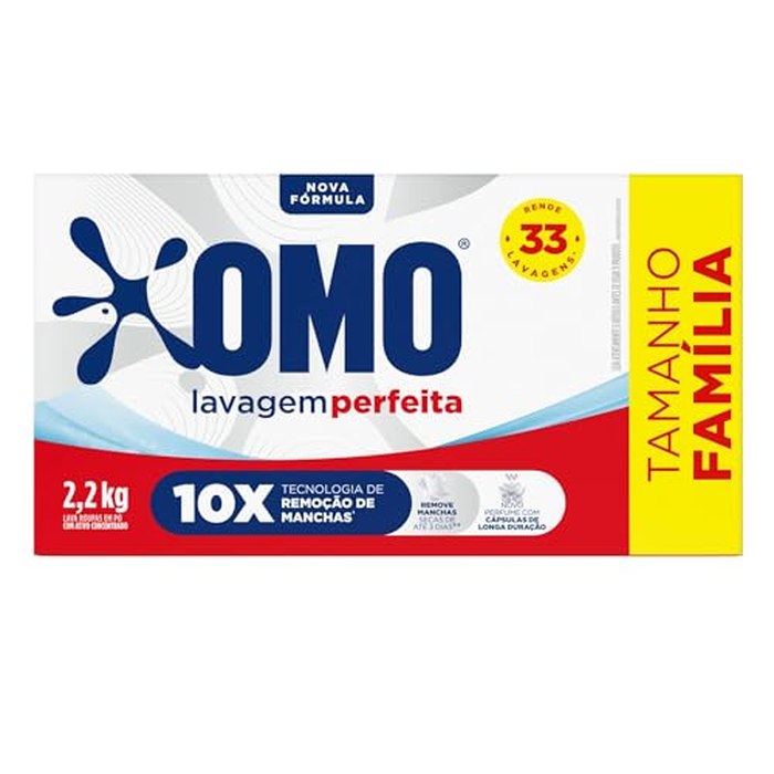 [5 UNIDADES] OMO Sabão Em Pó Lavagem Perfeita 2.2Kg