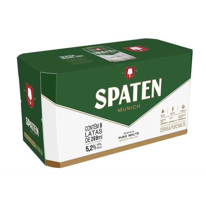 Pack Cerveja Spaten Puro Malte 269ml Lata 8 Unidades