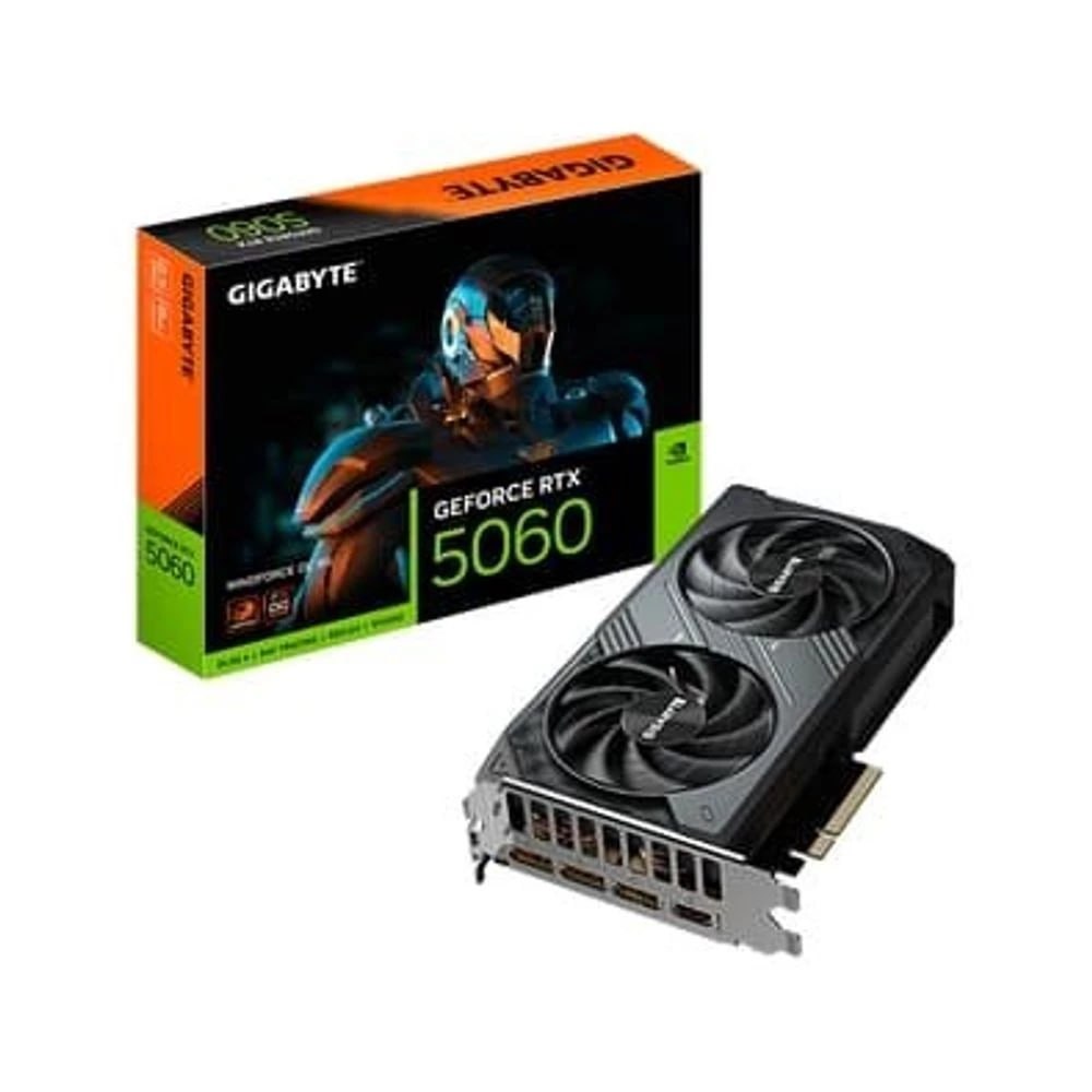 Placa de Vídeo NVIDIA GeForce GIGABYTE RTX5060 Windforce OC 8GB
