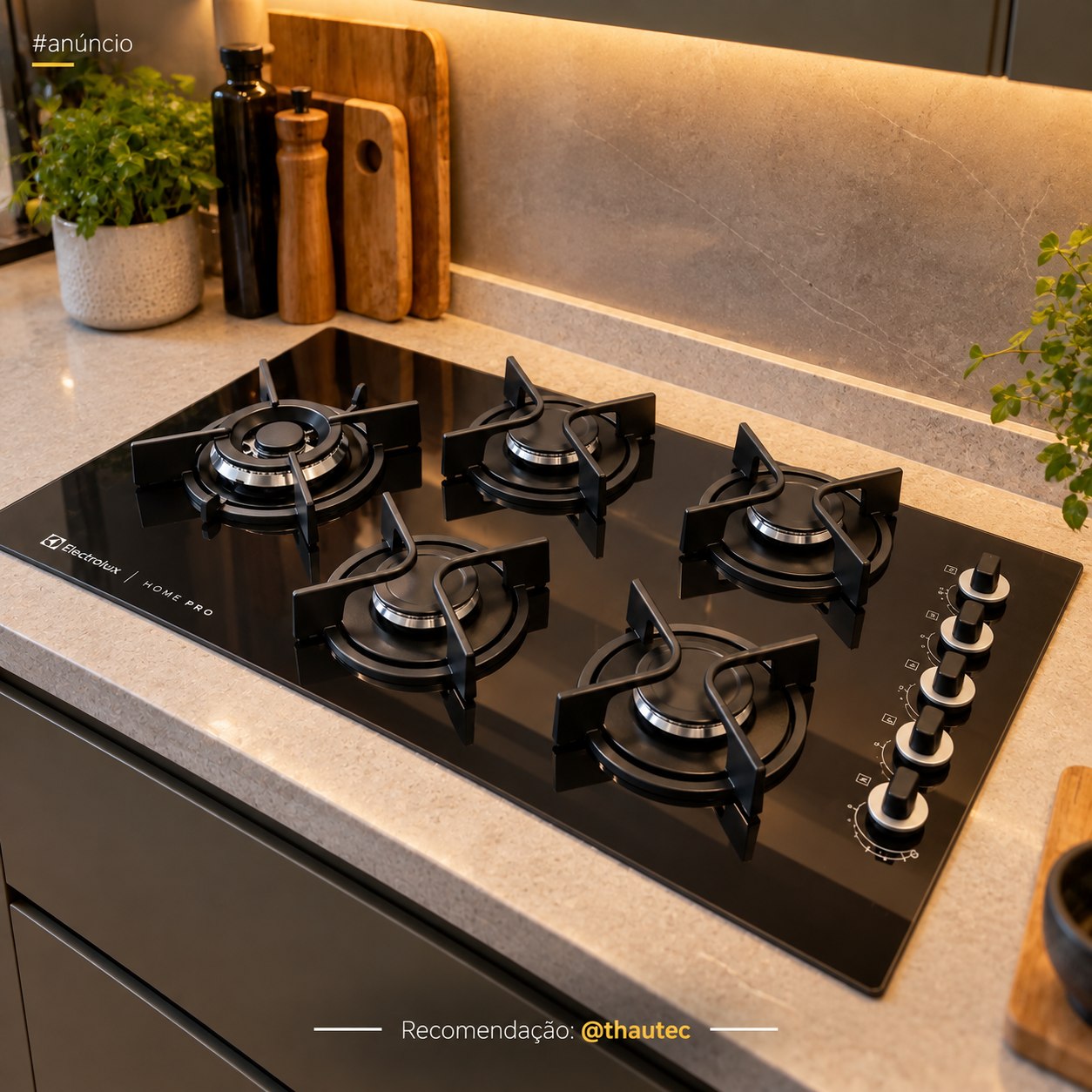 Cooktop a Gás Electrolux Espelhado Home Pro Chama Precisa e Multi Chama Bivolt com 5 Bocas (KE5HP)
