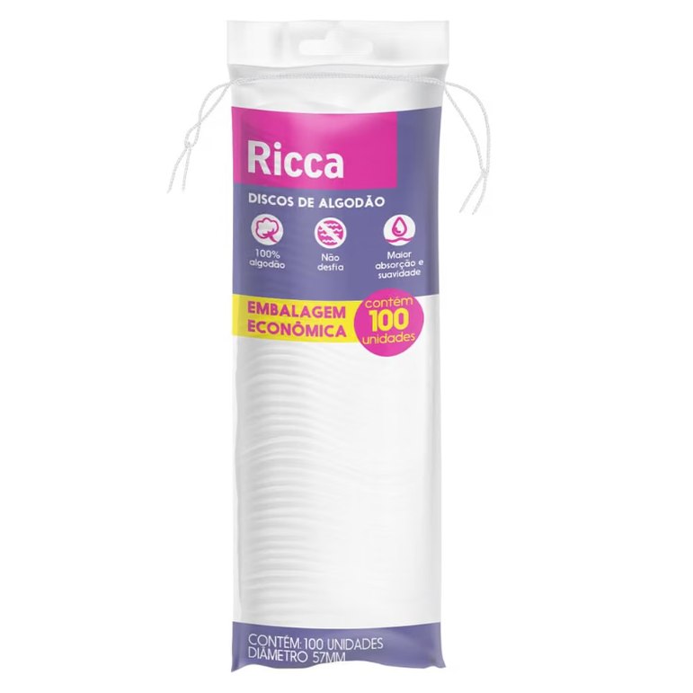 ALGODÃO DISCO RICCA 100 UND