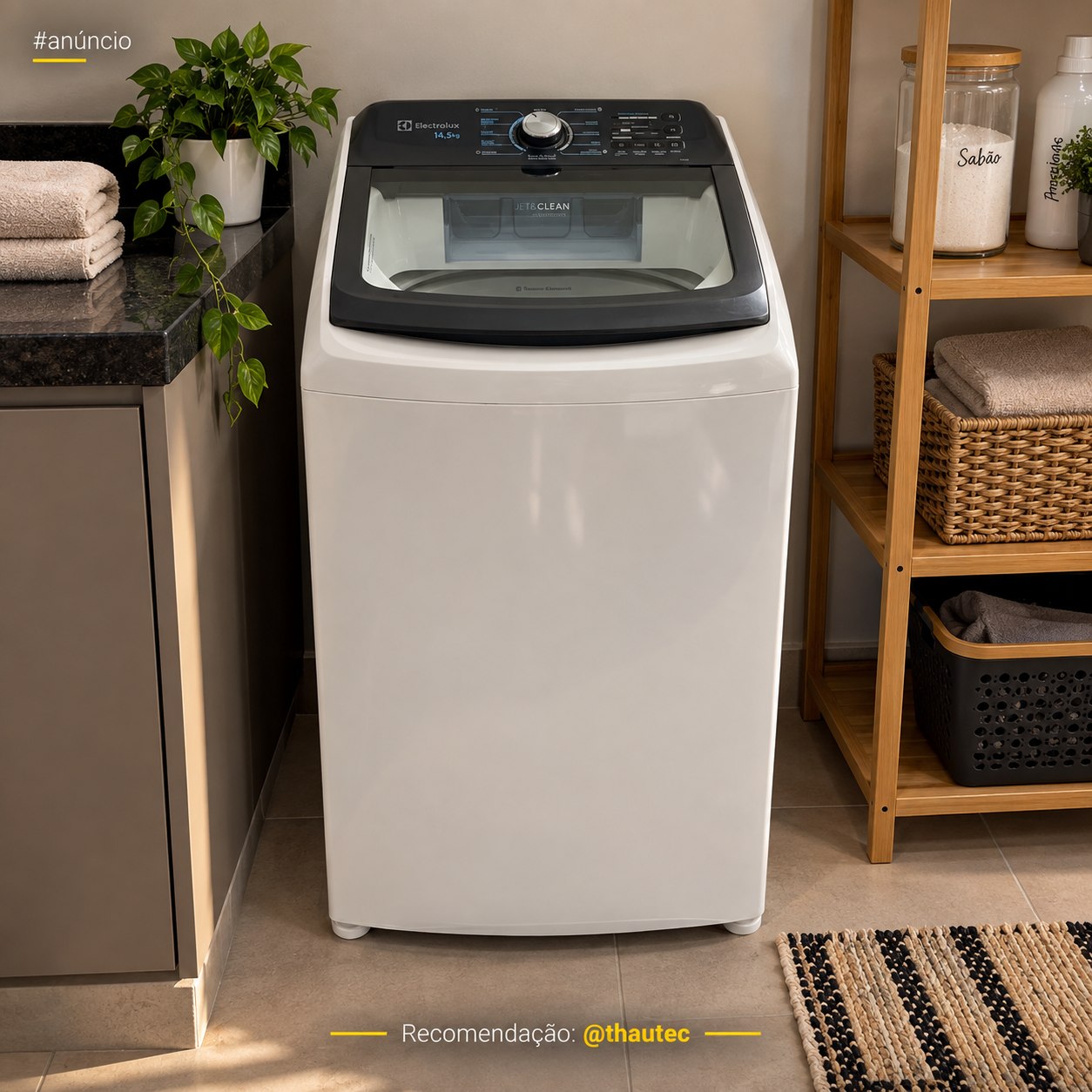 Máquina De Lavar Electrolux 14,5kg Efficient com Cesto Inox E Jet&clean 110v (LEE15)