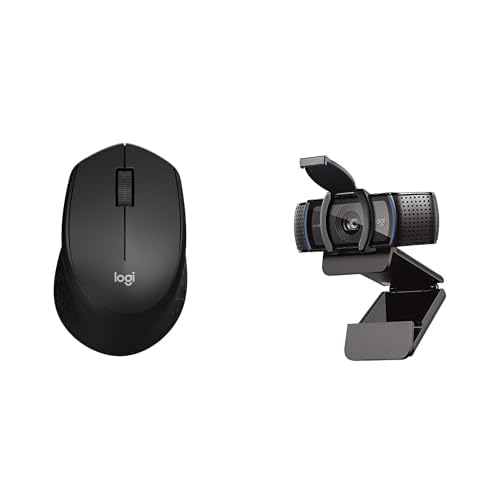 Mouse Sem Fio Logitech M330 SILENT - Preto + Webcam Full HD Logitech C920s