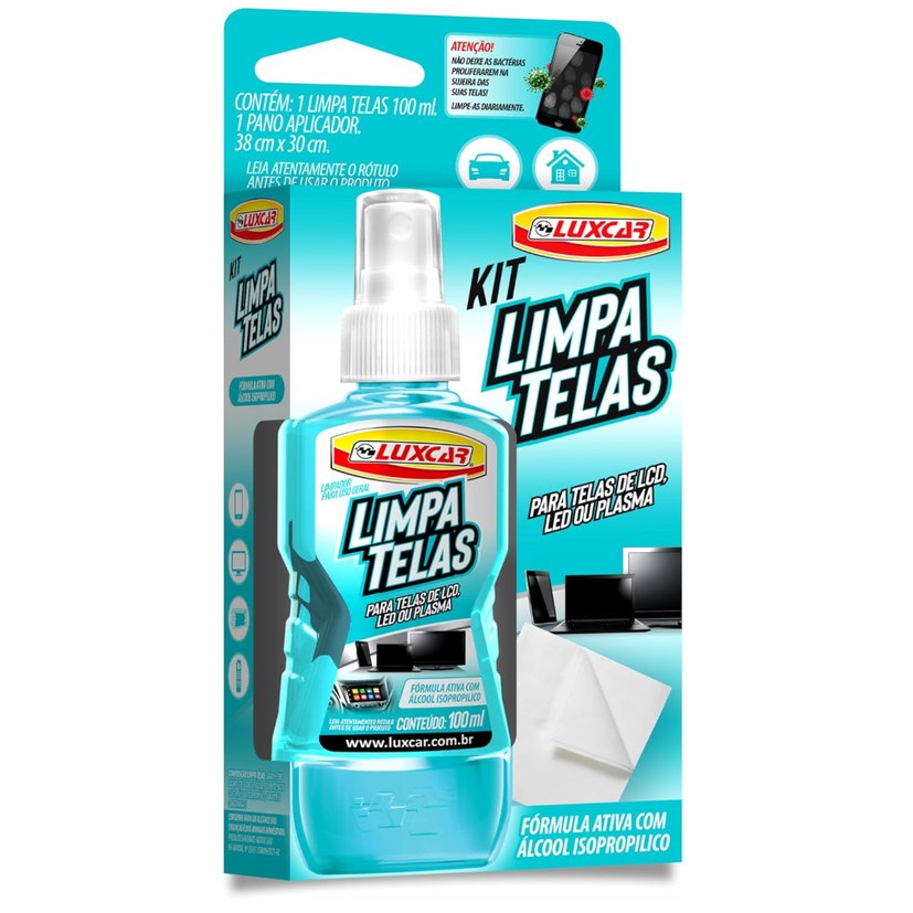 Luxcar Kit Limpa Telas 100 ml + Pano Aplicador