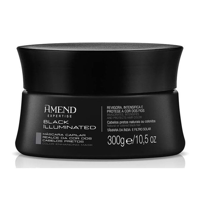 Máscara Amend Expertise Realce da Cor Black Illuminated Cabelos Pretos 300g