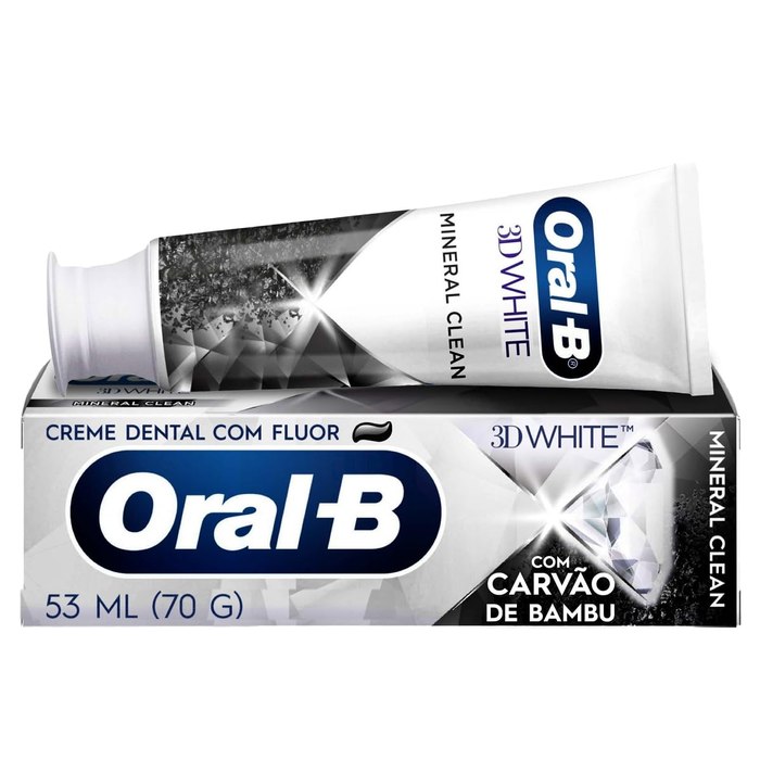 Pasta de Dente Oral-B 3D White Mineral Clean Carvão de Bambu 70g
