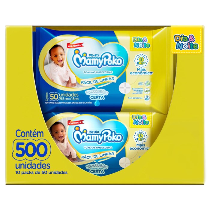 MamyPoko Lenços Umedecidos Dia&Noite 500 Unidades