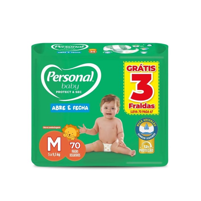 Fralda Personal Protect E Sec M Hiper 70 Unidades