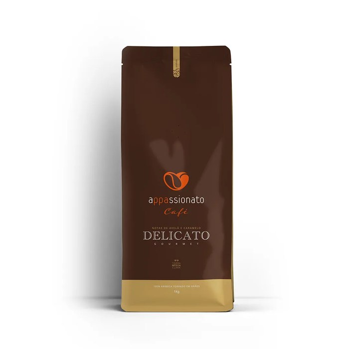 Café Gourmet Torrado em Grãos Appassionato Delicato Notas de Avelã e Caramelo 1kg