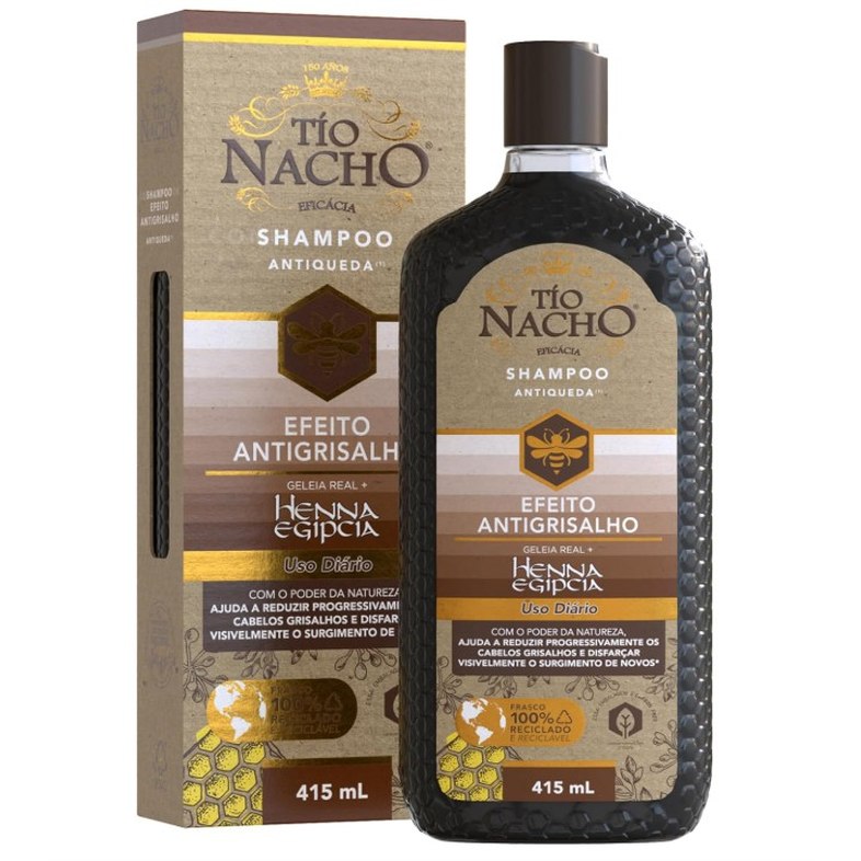 Condicionador Tio Nacho Antiqueda Antigrisalho com Henna Egípcia e Geleia Real para Cabelos Grisalhos e Fracos, 415 ml