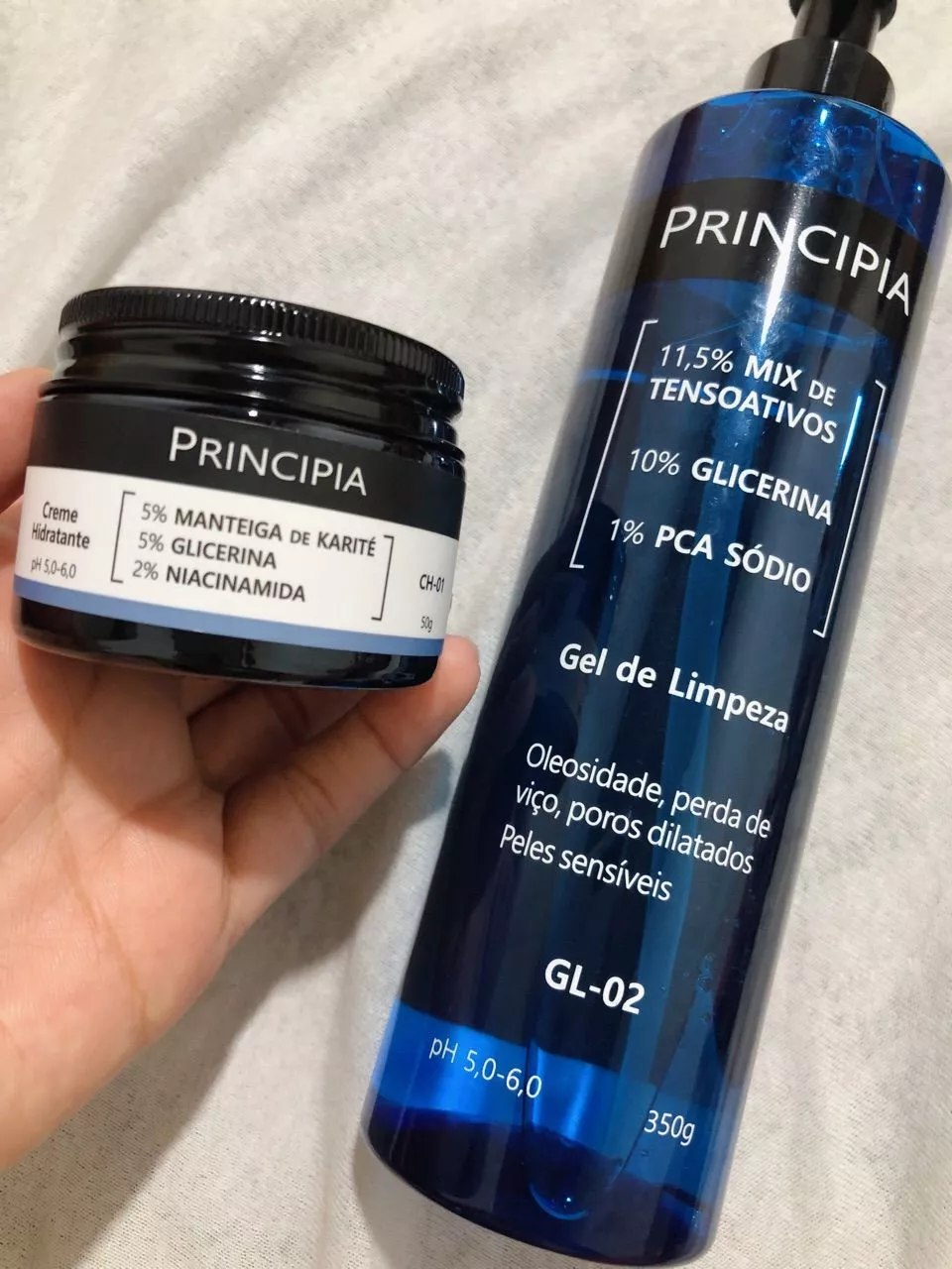 Principia Kit Limpeza e Hidratação Dia a Dia c/ Gel de Limpeza GL-02 + Creme Hidratante CH-01