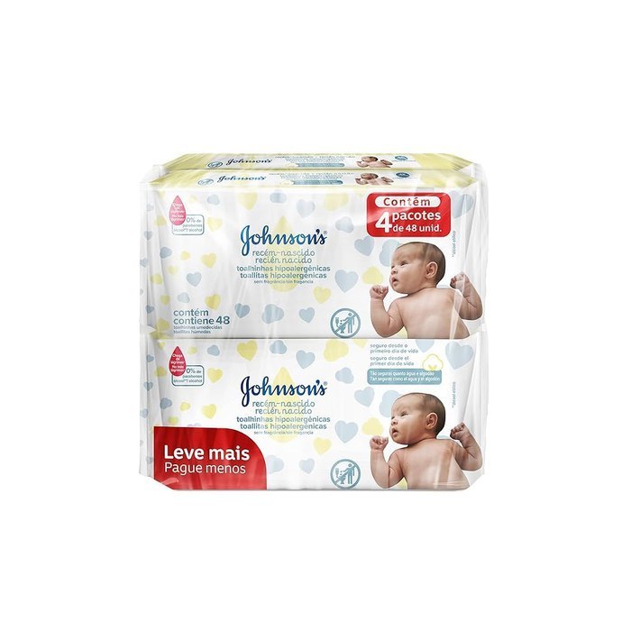 Lenços Umedecidos Johnson's Baby Recém Nascido 192 Unidades