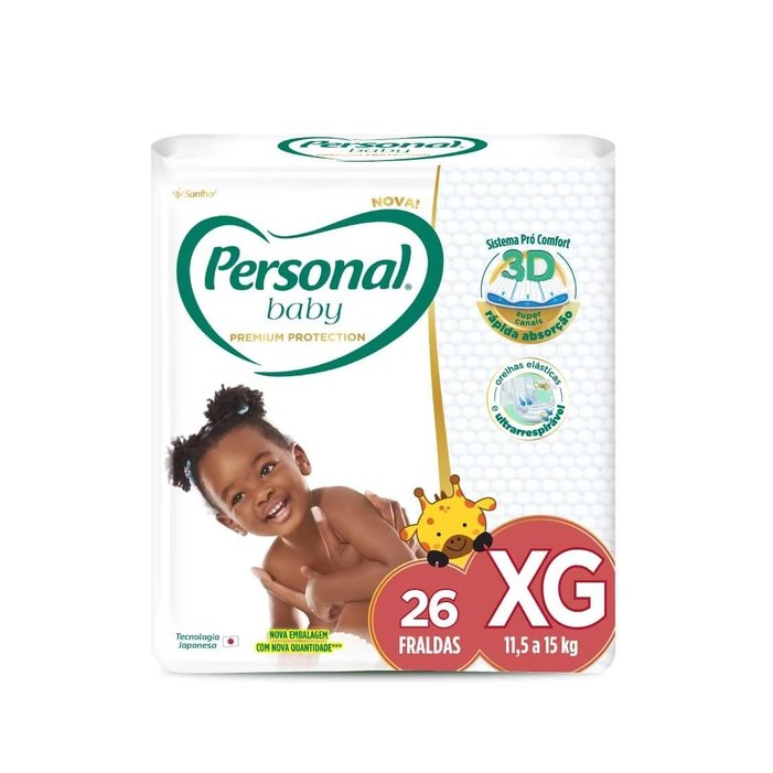 Fralda Personal Baby Premium Protection XG com 26 Unidades