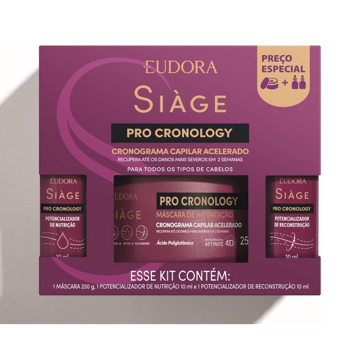 EUDORA SIÀGE KIT MÁSCARA + 2 POTENCIALIZADORES PRO CRONOLOGY