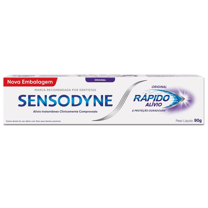 Sensodyne NOVO Creme Dental para Sensibilidade Rápido Alívio e Proteção Duradoura Com Flúor, Alívio Instantâneo, 90g