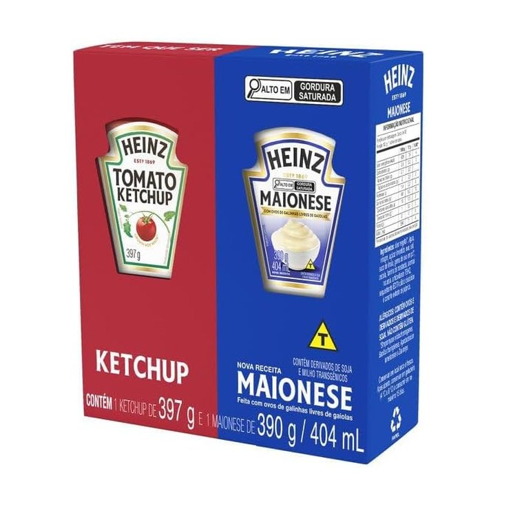Heinz Pack Ketchup 397G + Maionese 390G