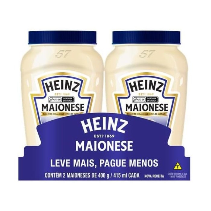 Heinz Pack Maionese Tradicional 400G - 2 unidades