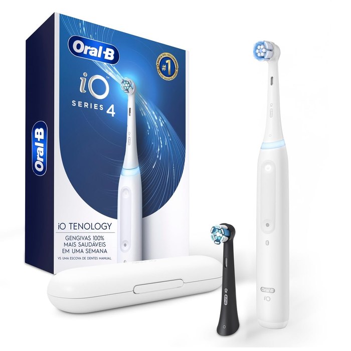 Escova de Dente Elétrica Oral-B iO4 1 Cabo + 2 Refis + Carregador Bivolt
