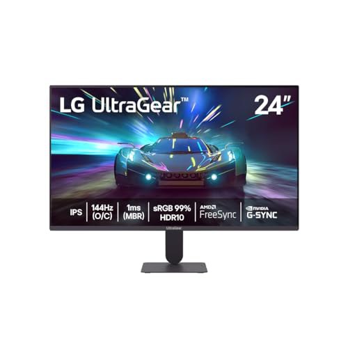 Monitor LG UltraGear 24G411A-B 24", FHD, 144Hz, 1ms (MBR), NVIDIA G-SYNC, AMD FreeSync, HDR10