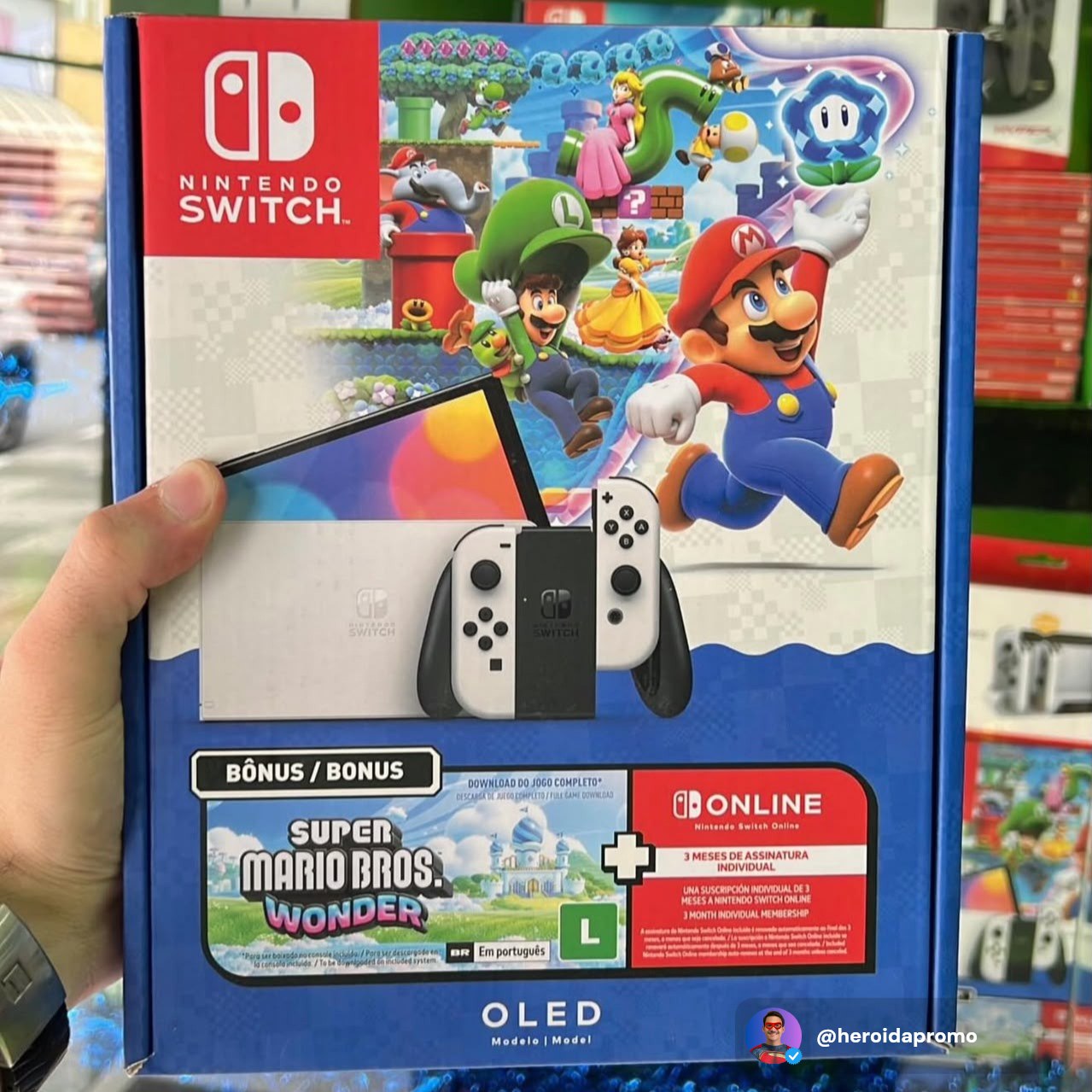 Console Nintendo Switch OLED Bundle Super Mario Wonder + 3 meses de Switch Online