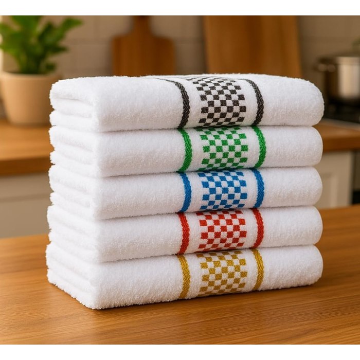 Kit 10 Panos de Prato Atoalhado Para Cozinha Felpudo Premium 45x70cm