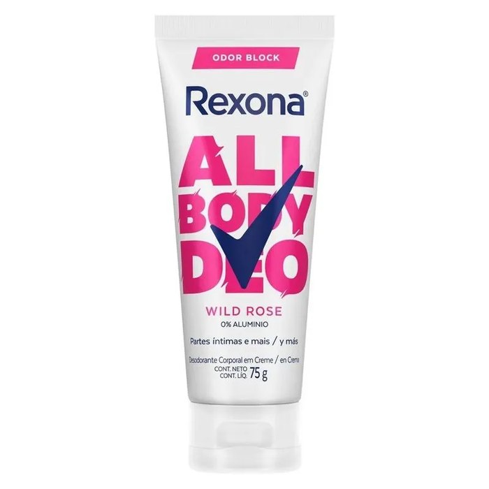 Desodorante Corporal em Creme para o Corpo Todo Rexona All Body Wild Rose 75g