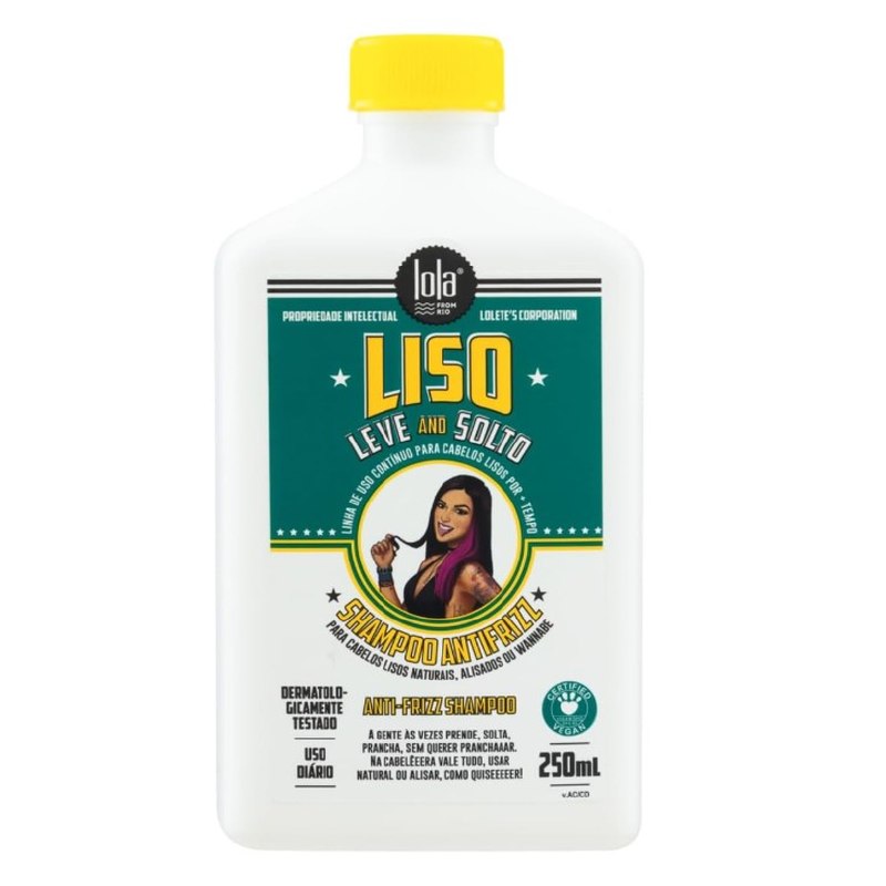 Liso Leve e Solto Shampoo 250ml Lola Cosmetics