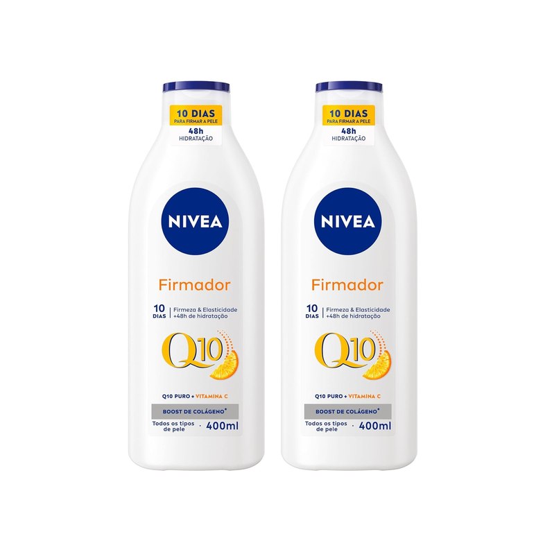 Kit Loção Hidratante Nivea Firmador Q10 + Vitamina C para Todos os Tipos de Pele 400ml