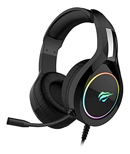 Havit Headphone Fone de Ouvido H2232d, Gamer, Iluminação RGB, com Microfone, Falante de 50mm, Conector 3.5mm, HAVIT, HV-H2232d, Cabo USB para Iluminação
