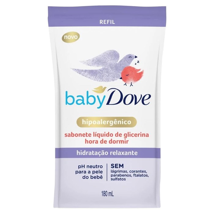 Refil Sabonete Líquido de Glicerina Baby Dove Hora de Dormir 180ml