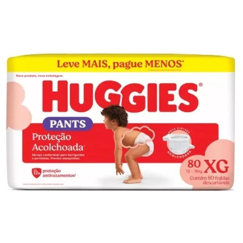 Fralda Huggies Supreme Care Roupinha XG com 80 Unidades