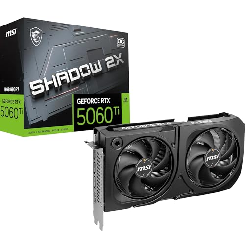 Placa de Vídeo MSI GeForce RTX 5060 Ti Shadow OC Plus 2X 16GB GDDR7
