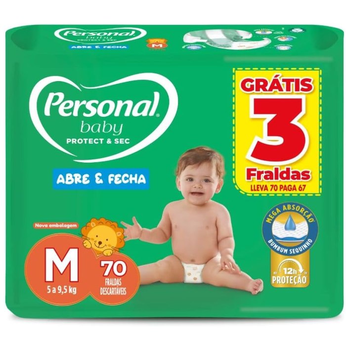 Personal Fralda Protect E Sec M Hiper, 70 Un