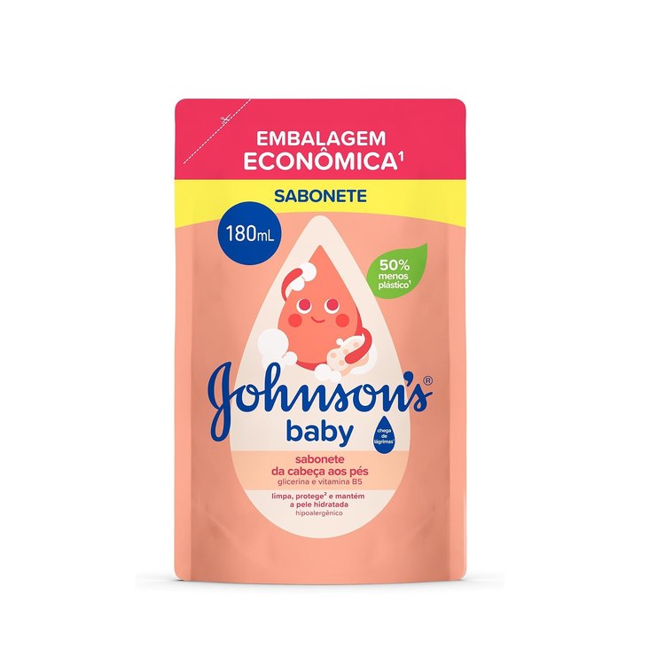 Refil Sabonete Líquido Glicerina da Cabeça Aos Pés Johnson's Baby 380ml