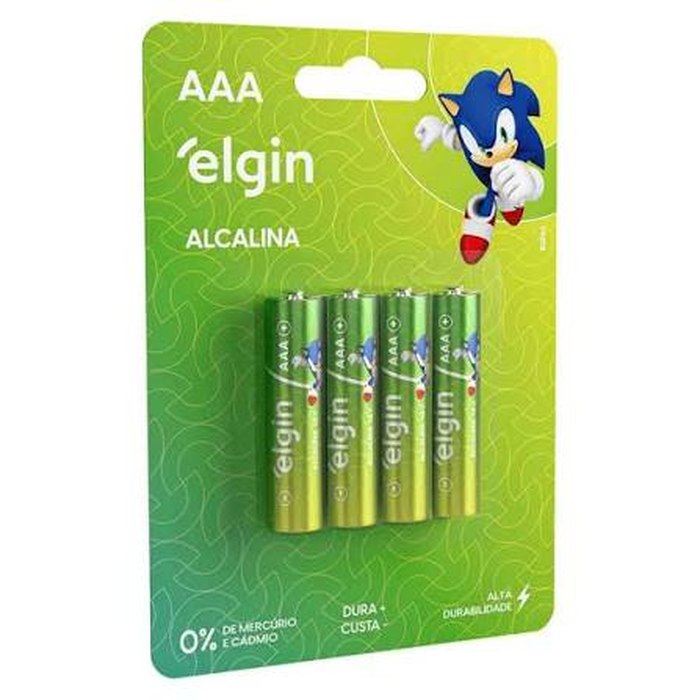 Pilha Alcalina Elgin Palito AAA Blister com 4
